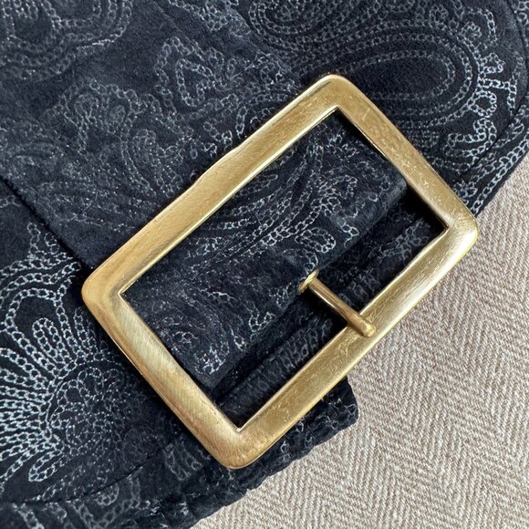 Atia Artisan Embossed Black Suede Corset Belt main image 11